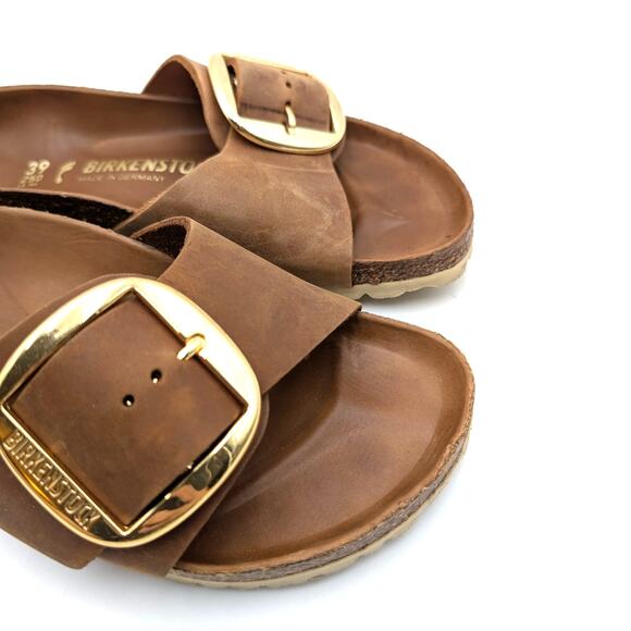 Birkenstock Madrid Big Buckle Sandals Unisex Cognac Size W8/M6 EU39 - Picture 12 of 13